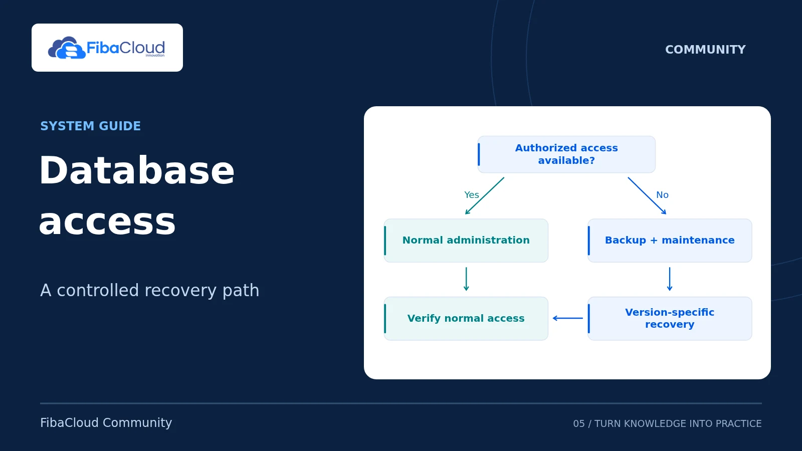 Database access — A controlled recovery path